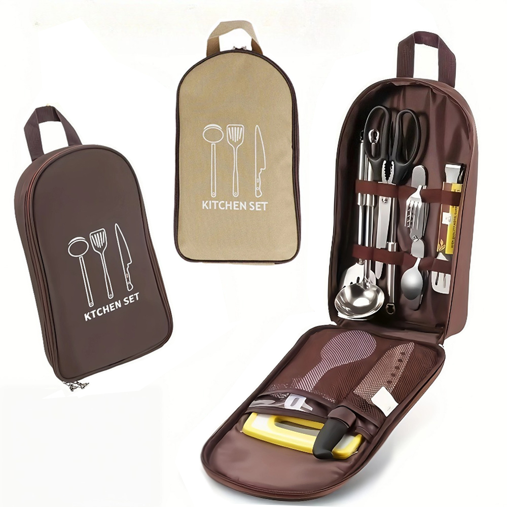 Camping Cooking Organizer - Tragbare Outdoor-Kochtasche, Camping-Aufbewahrungstasche, tragbare Reise-Utensilientasche, Picknicktasche,