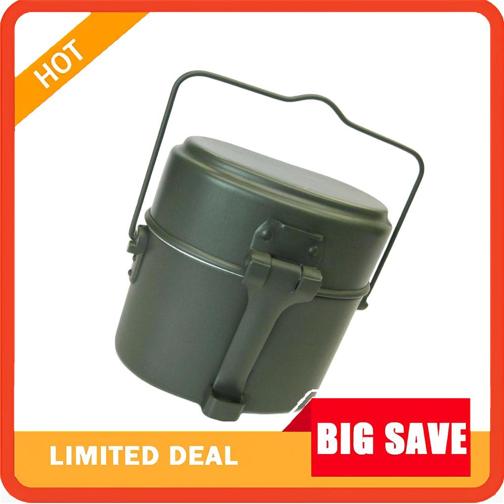 Camping Cooking Mess Kit - 3-teiliges Set Lunchbox, Aluminiumtopf und Pfanne,