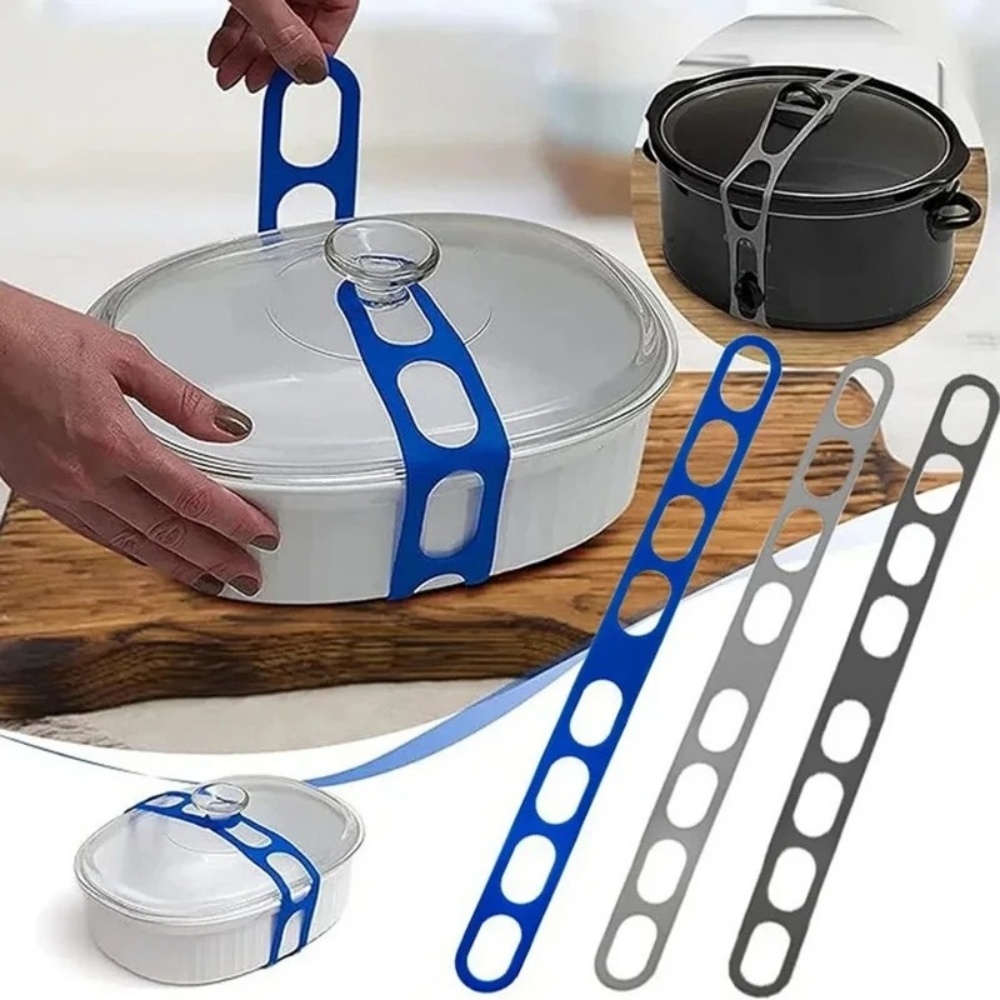 Camping Cooking Pot With Lid - Universeller Topfdeckelhalter Silikon-Elastikband Wiederverwendbarer Deckelriemen Camping-Kochset-Riemen