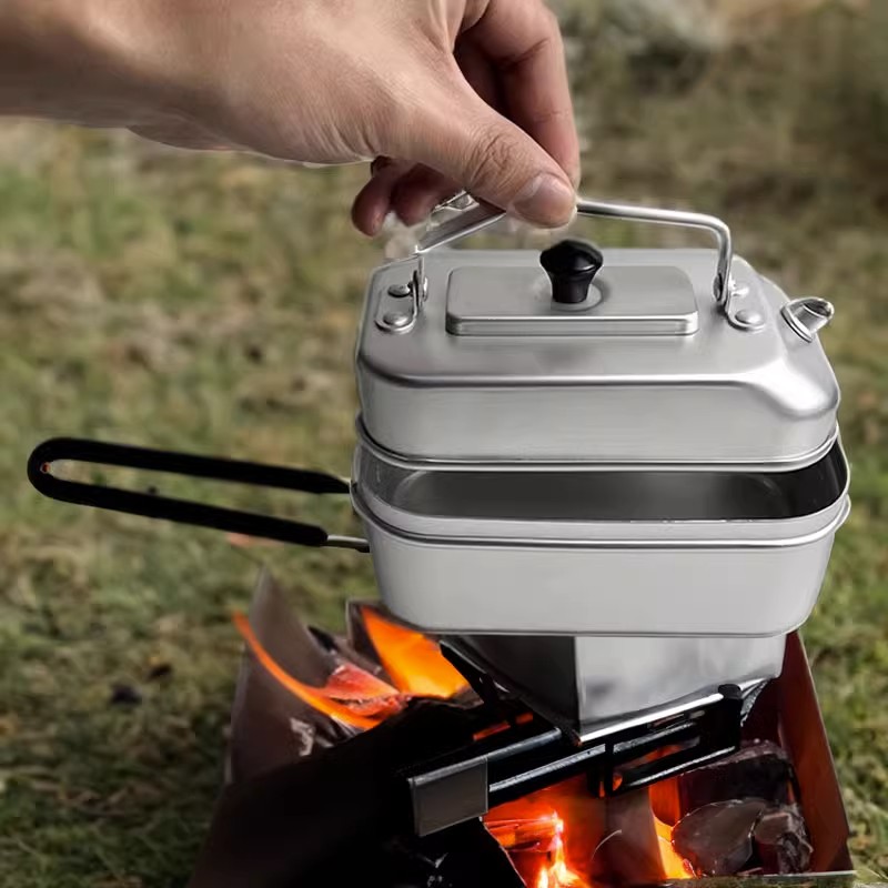 Camping Cooking Cylinder - Ultraleichte tragbare Picknick Camping Touristen kessel