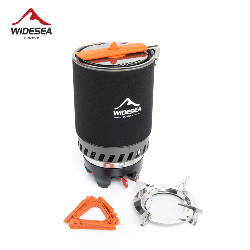 Camping Cooking Set - Widesea Camping-Kochsystem mit Wärmetauscher, Outdoor-Gasbrenner, Herd,
