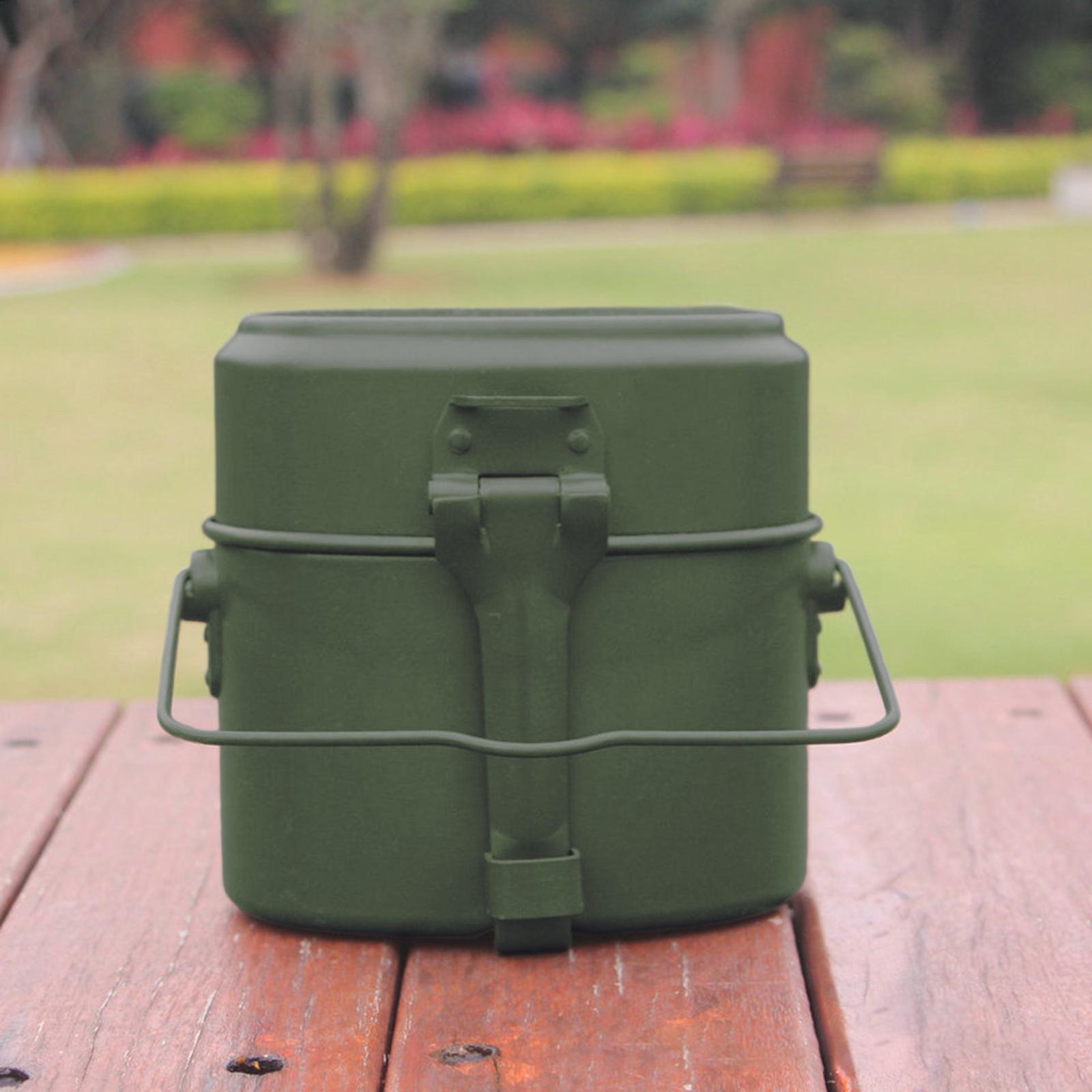 Camping Cooking Mess Kit - Outdoor-Kochtopf-Set Aluminium-Lunchbox Thermische Pfanne Messkit Lebensmittelbehälter