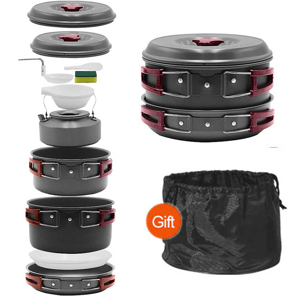 Camping Cooking Pots And Pans Set - Kochen im Freien 3-4 Personen Picknick