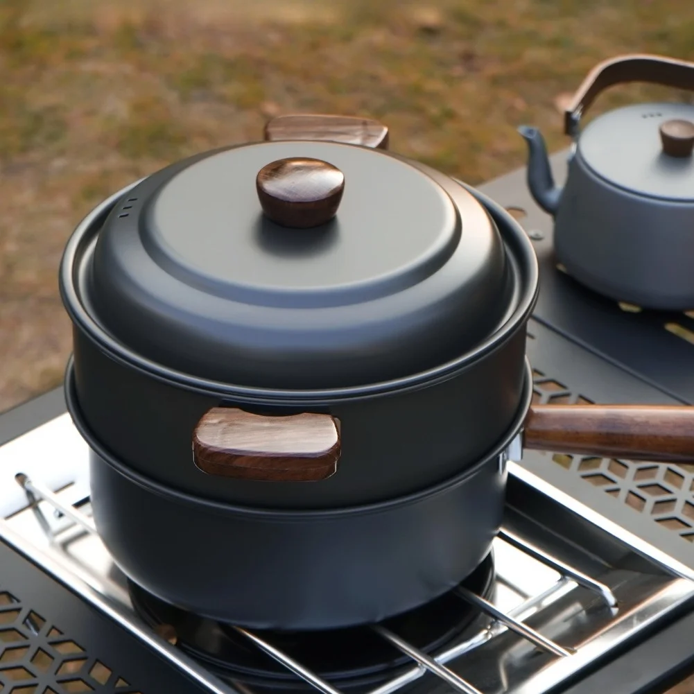 Camping Cooking Pot With Lid - 3L Camping Kochtopf Set Aluminium Legierung