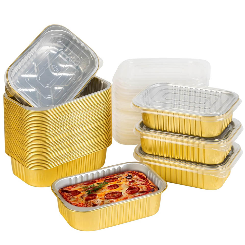 Aluminum Foil Heavy Duty - Kleine Aluminiumpfannen mit Deckeln, robust, Alufolien-Lebensmittelbehälter,
