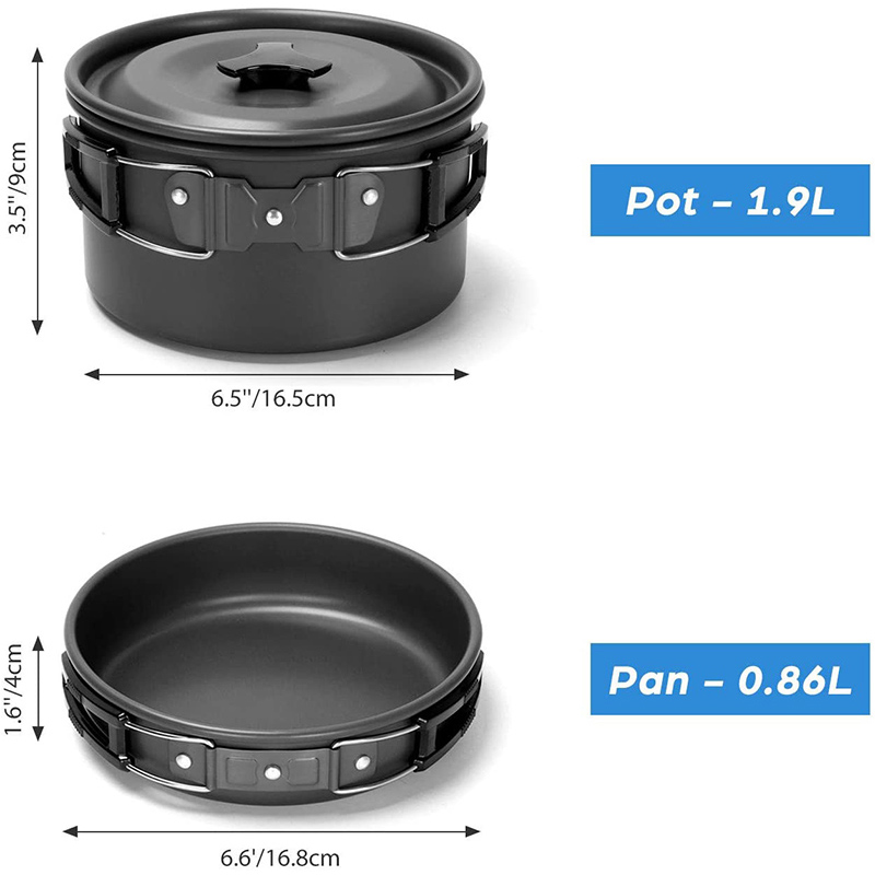 Camping Cooking Pots And Pans Set - 1 Set Outdoor-Kochgeschirr für Camping und