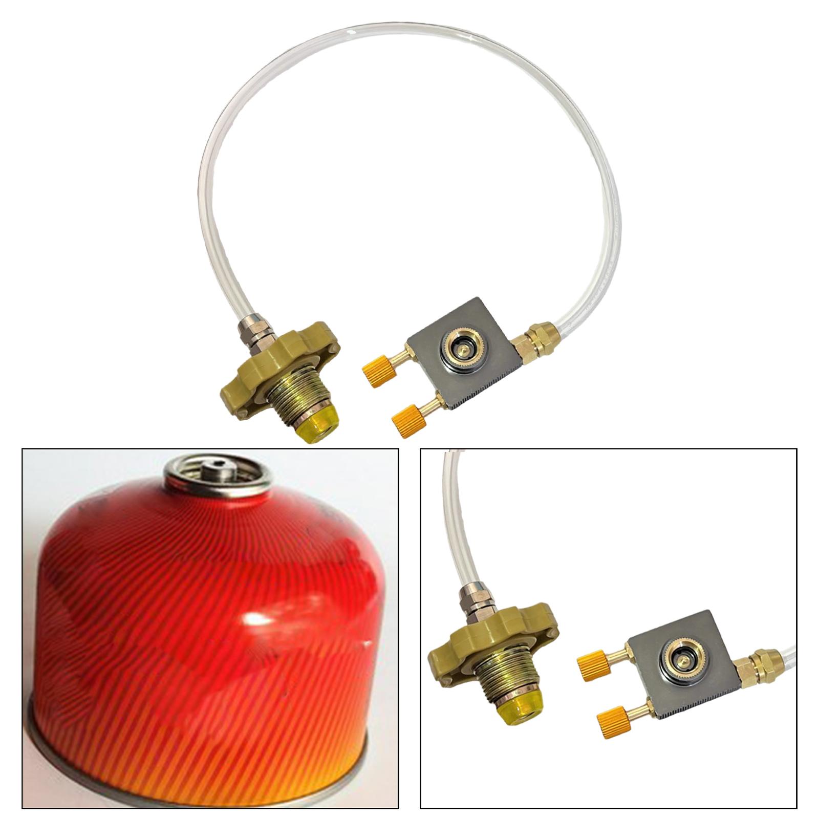 Camping Cooking Cylinder - Tragbarer Gasadapter-Schlauch für Flachtanks, Propanflaschen-Nachfüllventil für