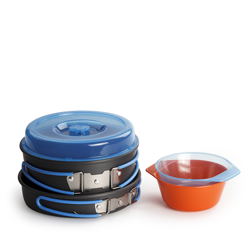Camping Cooking Pots And Pans Set - Camping Kochgeschirr Rucksackreisen Topf Pfanne Schalen