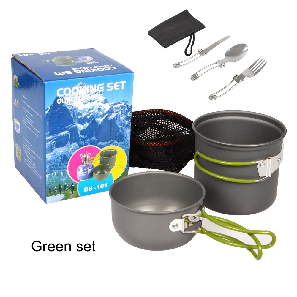 Camping Cooking Mess Kit - Camping-Kochgeschirr-Set, Rucksack-Kochtopf-Ausrüstung, Camping-Kochtöpfe und Pfannen Set,