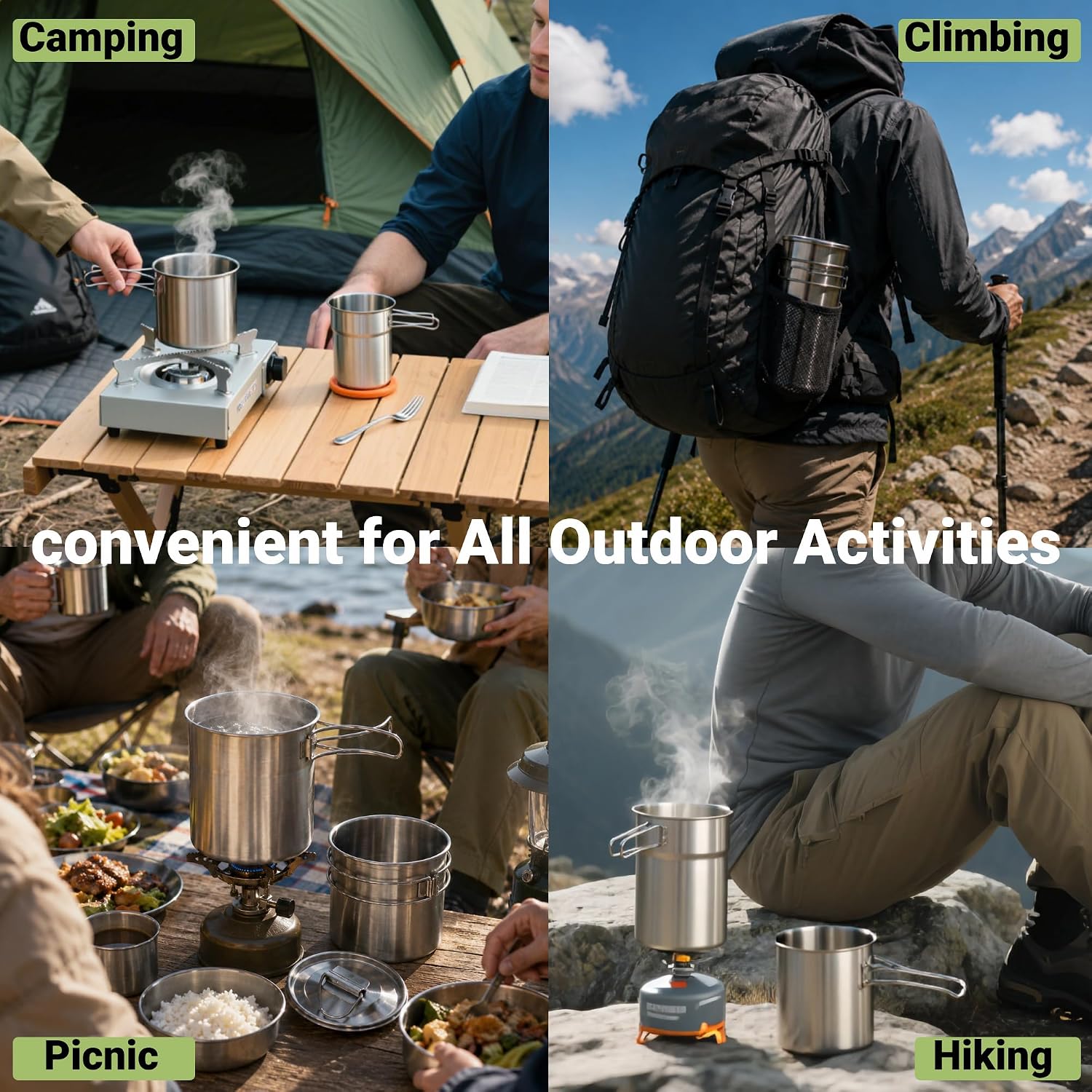 Faltbare Campingbecher, Campin – Camping Cooking Pot With Lid Bewertung und Preis