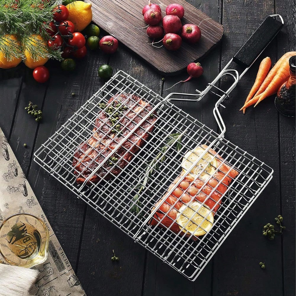 Tragbarer Grillkorb, zusammenk – Camping Cooking Basket Bewertung und Preis