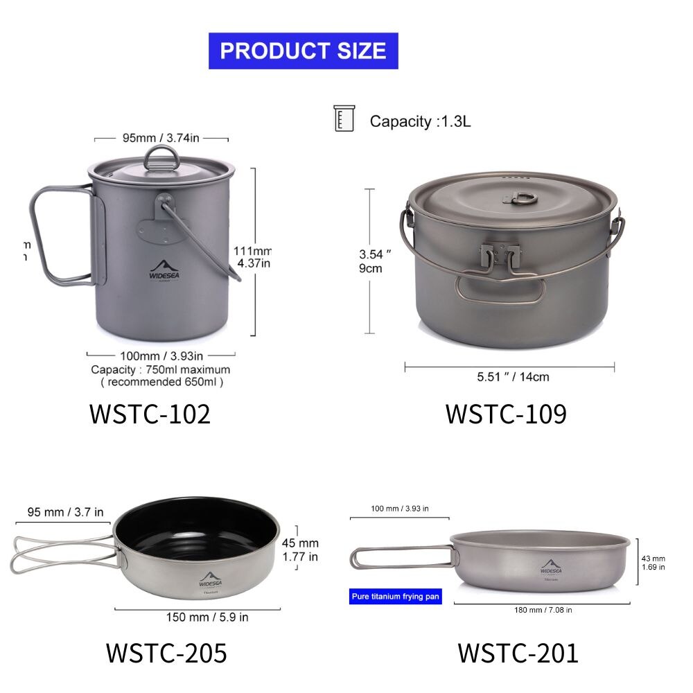 Wideea Camping Geschirr Titan  – Camping Cooking Cylinder Bewertung und Preis