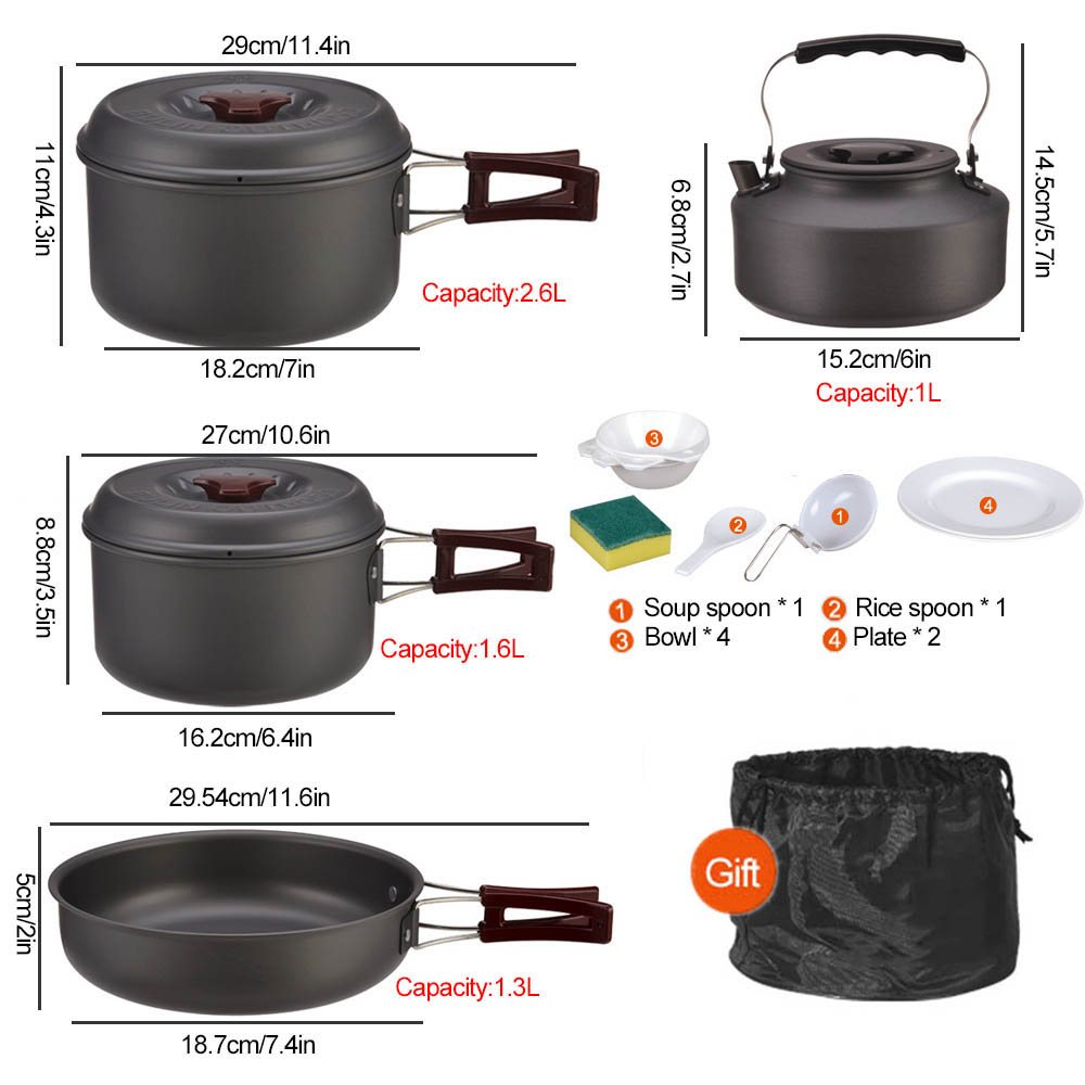 Kochen im Freien 3-4 Personen  – Camping Cooking Pots And Pans Set Bewertung und Preis
