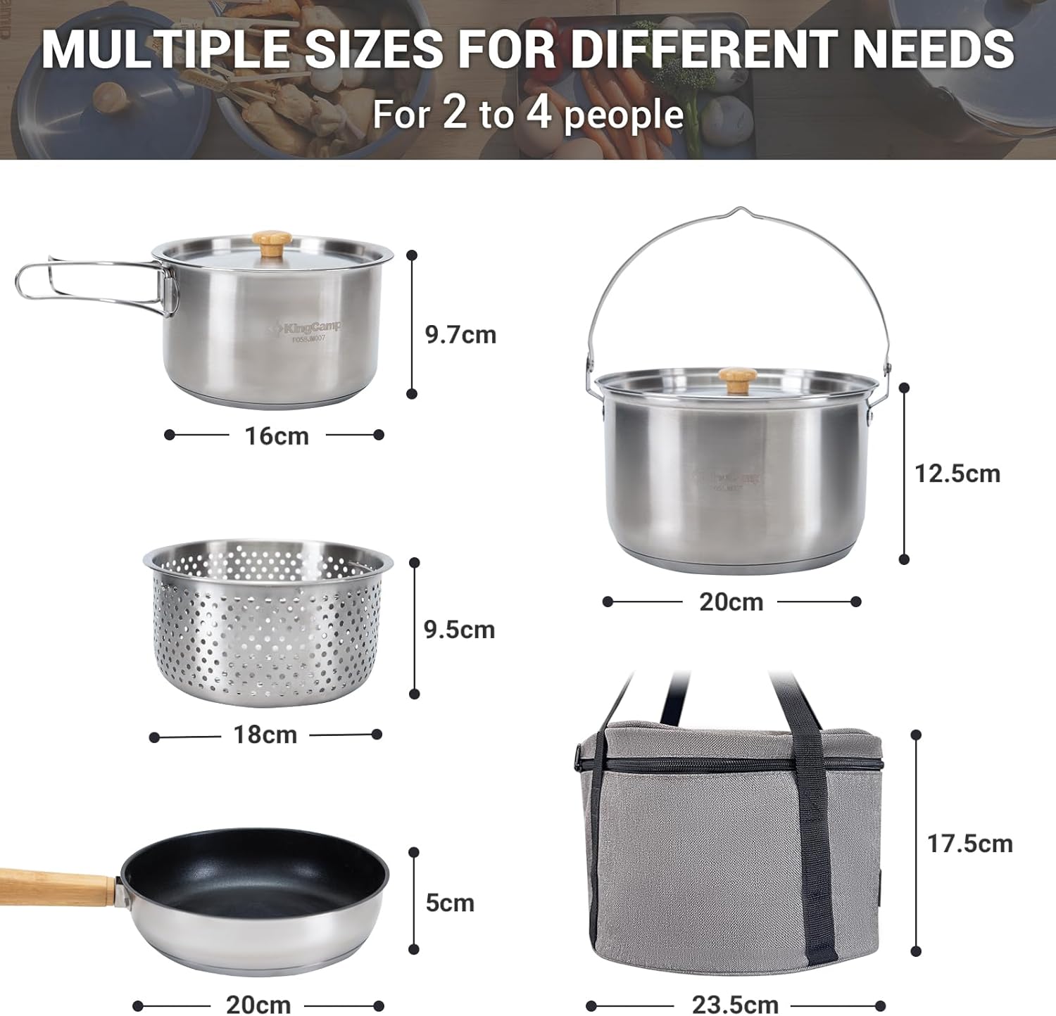 304 Edelstahl Camping-Kochgesc – Camping Cooking Pots And Pans Set Bewertung und Preis