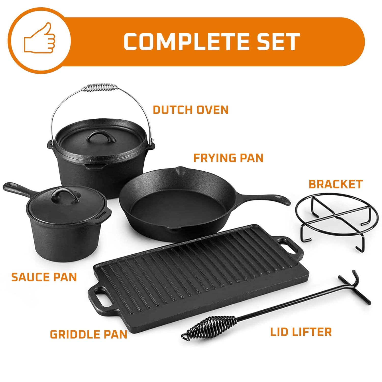 Camping-Kochset mit 7 Teilen.  – Camping Cooking Pot With Lid Bewertung und Preis