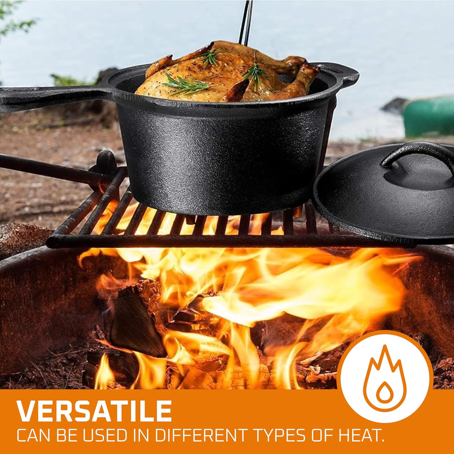 Camping-Kochset mit 7 Teilen.  – Camping Cooking Pot With Lid Bewertung und Preis