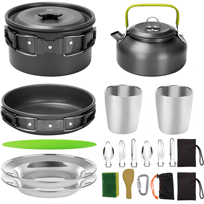 1 Set Outdoor-Kochgeschirr für – Camping Cooking Pots And Pans Set Bewertung und Preis