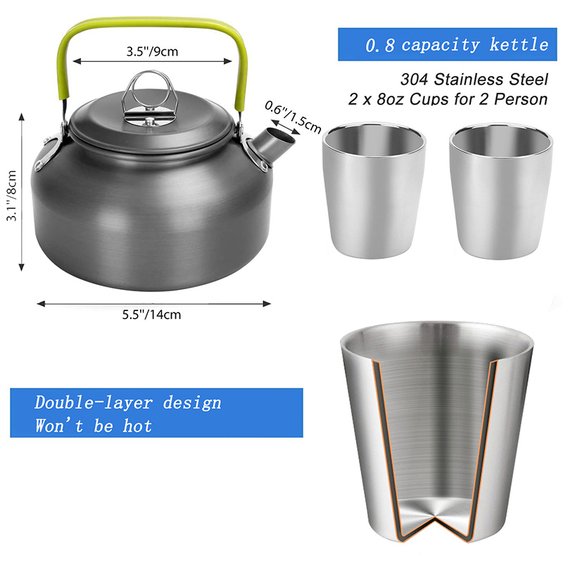 1 Set Outdoor-Kochgeschirr für – Camping Cooking Pots And Pans Set Bewertung und Preis